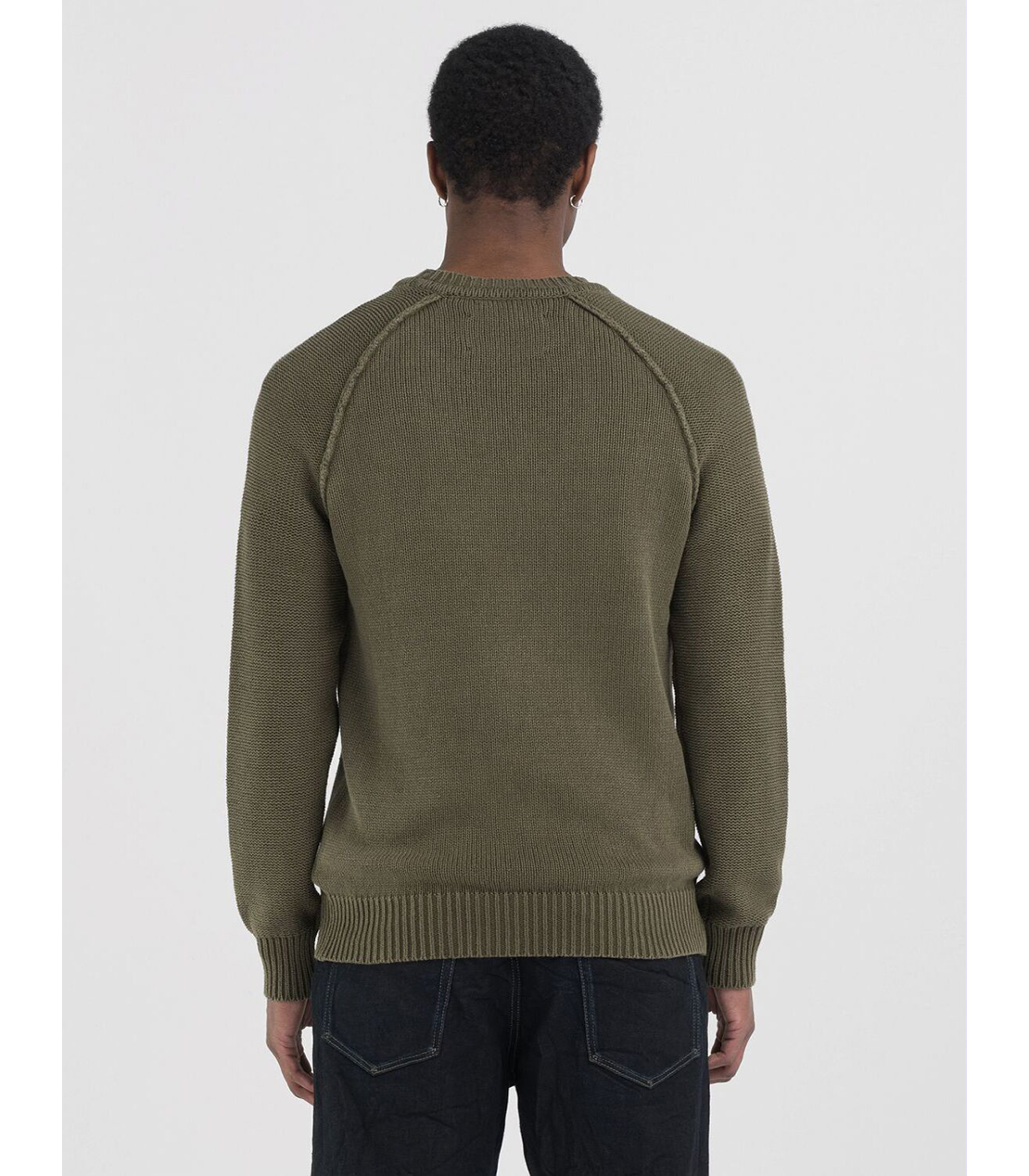 タイガーシリーズ ガーメントダイコットンウォッシュセーター 詳細画像 アーミーグリーン 3